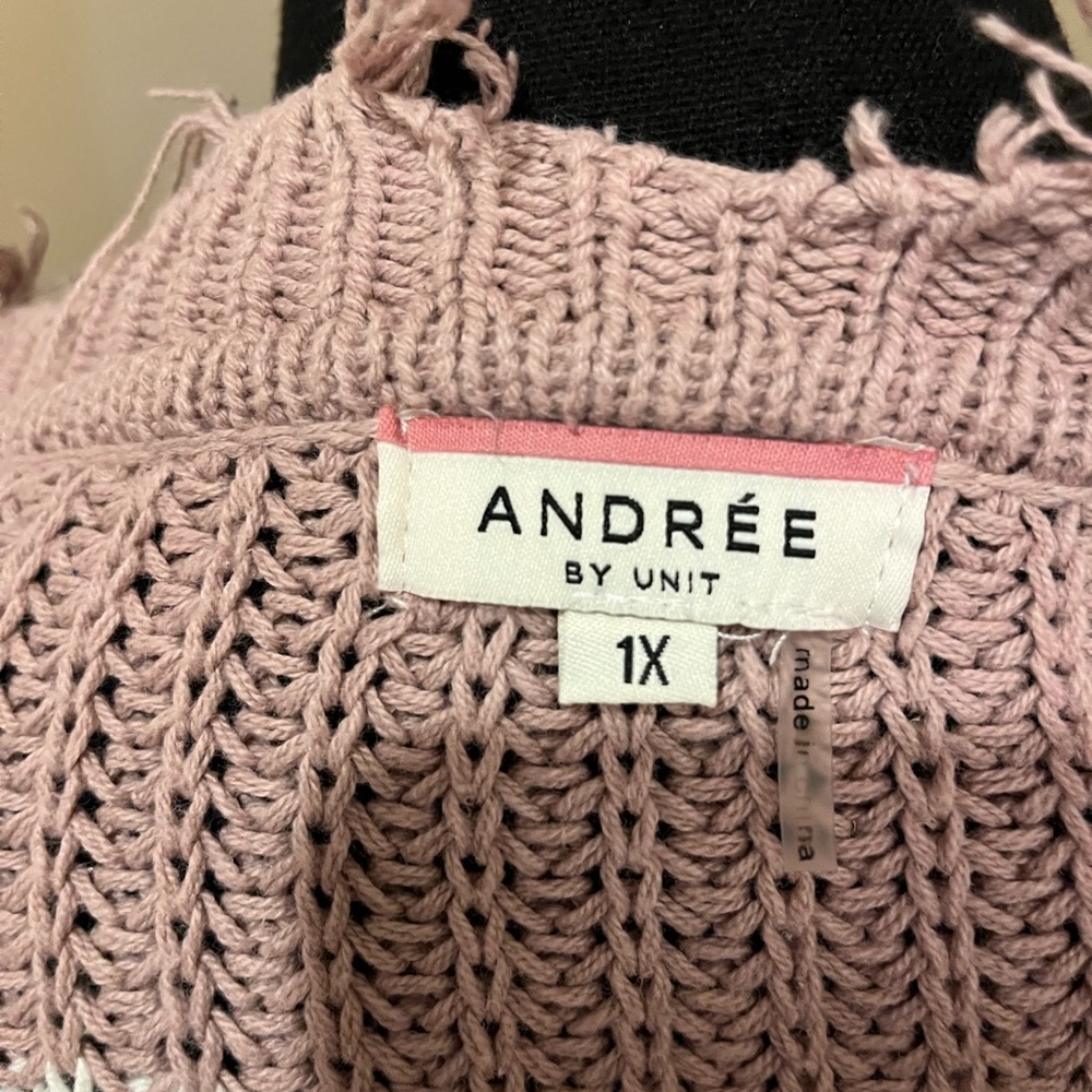 Andree by Unit distressed light mauve stripes v n… - image 2